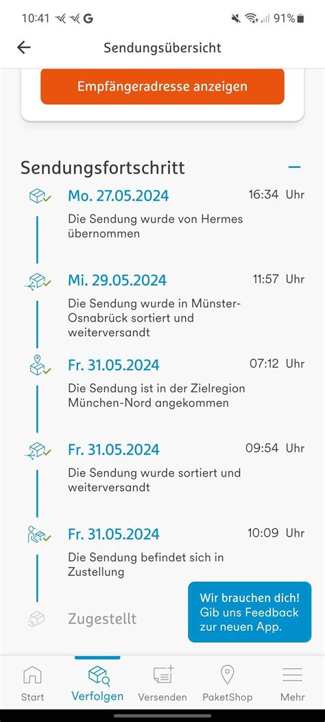 uhrzeit zustellung hermes|hermes sendung versand zeit.